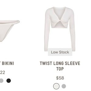 SKIMS TWIST LONG SLEEVE TOP IN GREY